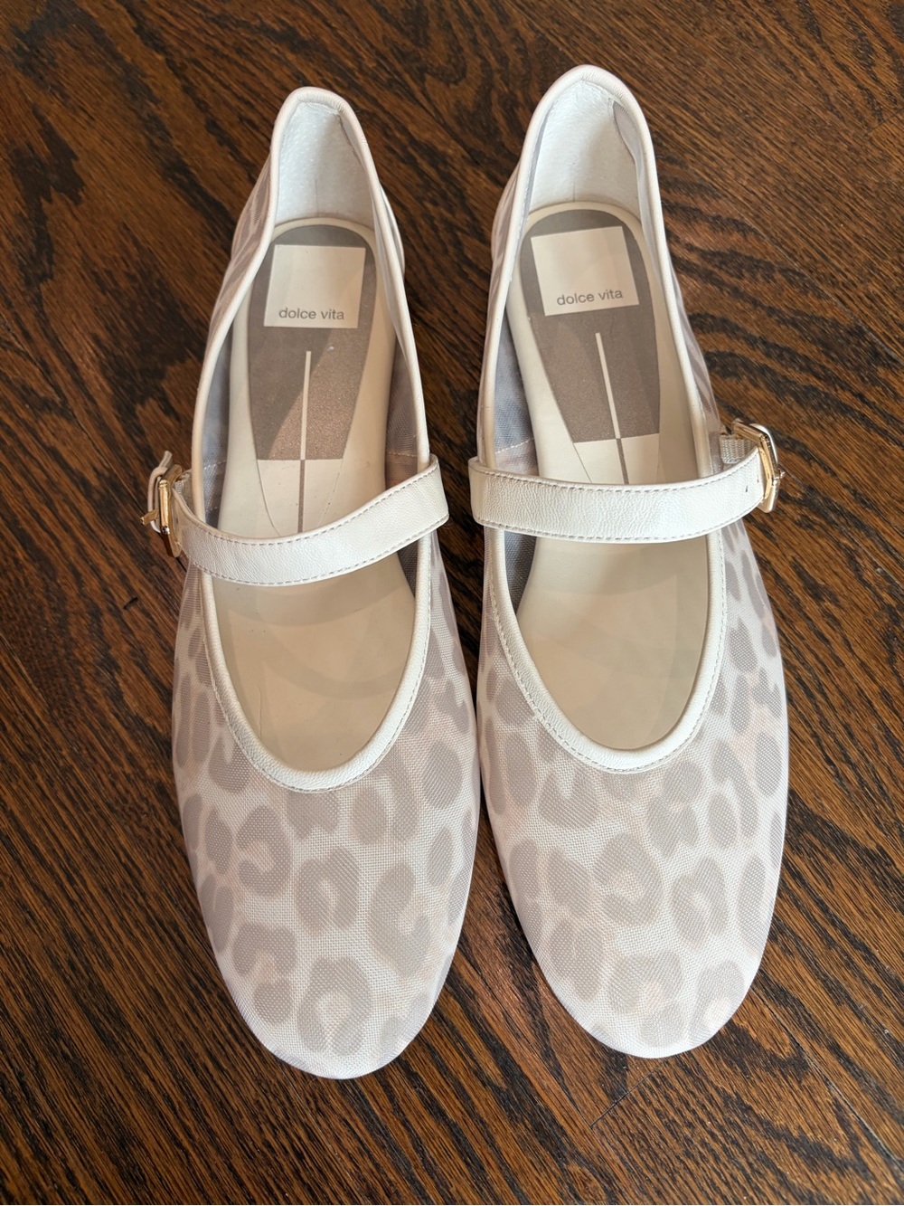 DOLCE VITA Roslyn Mesh Mary Jane Leopard Print Ballet Flat - Picture 2 of 10